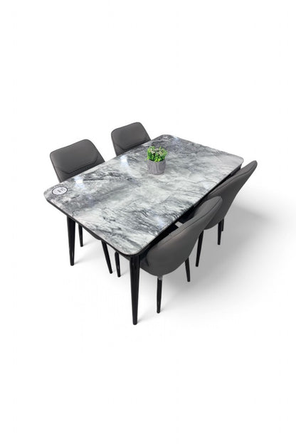 MGR New Four Seater Dining Table Set With Marble Top