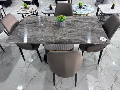 MGR New Center Base four Seater Dining Table Set With Marble Top