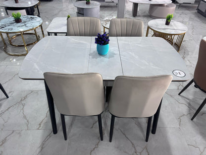 MGR New Folding Four Seater Dining Table Set With Marble Top