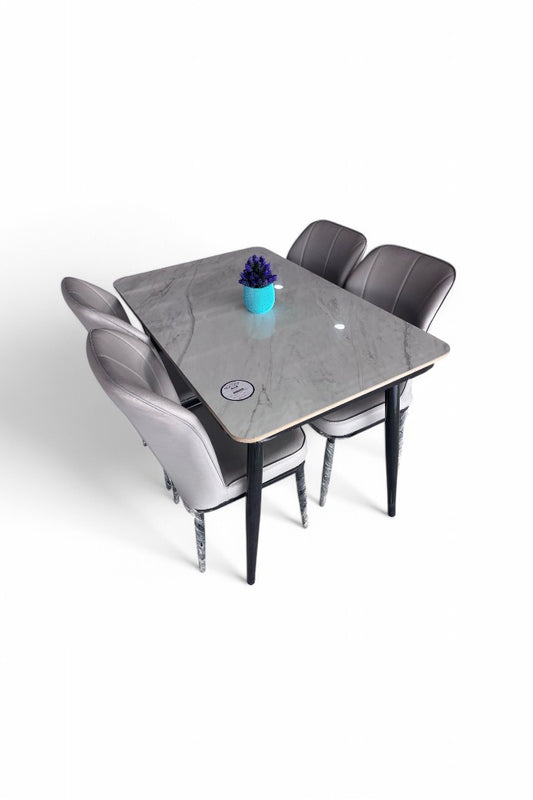 MGR New Ceramic Top Four Seater Dining Table Set