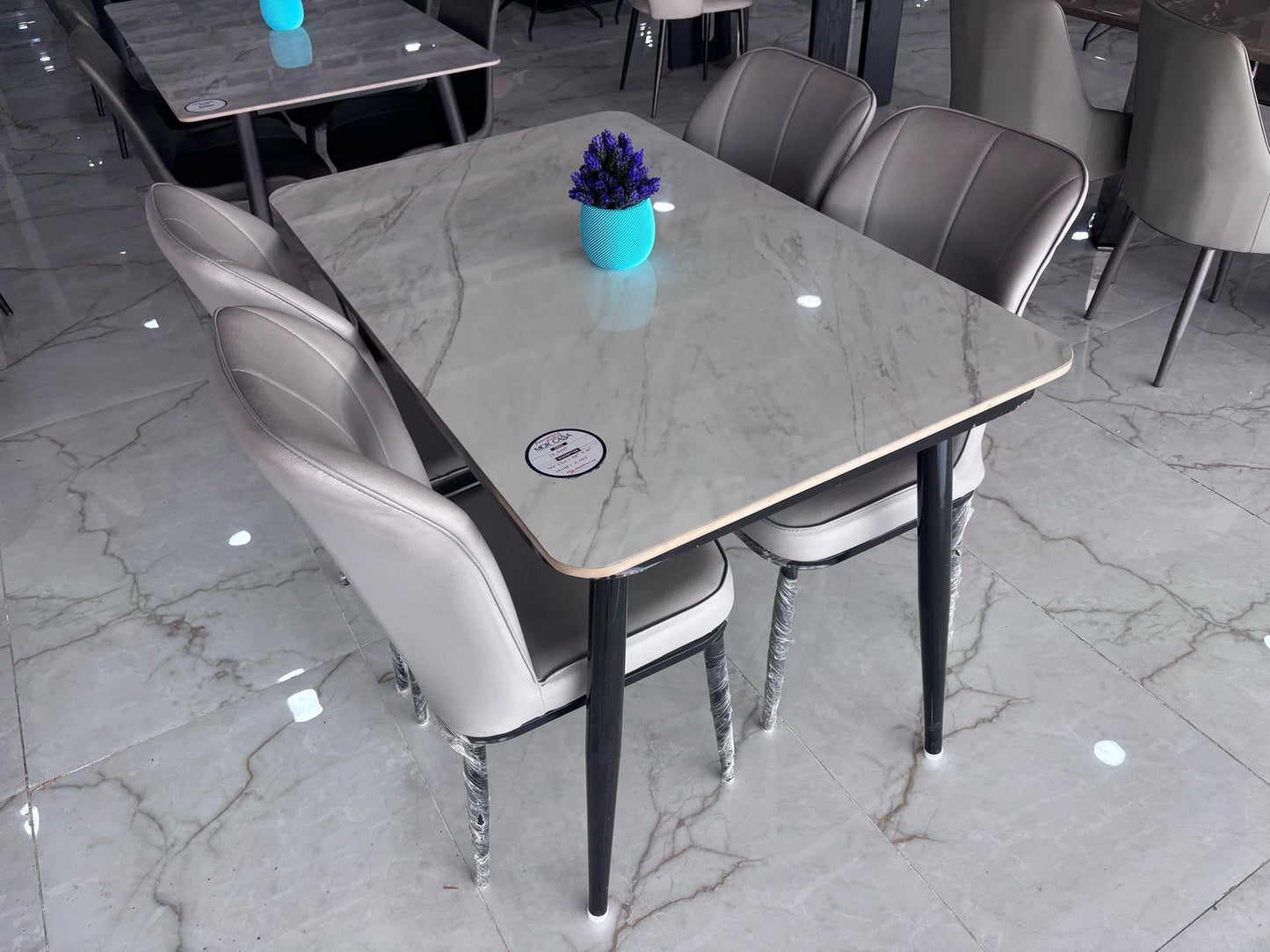 MGR New Ceramic Top Four Seater Dining Table Set