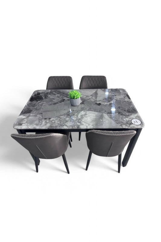 MGR New Marble Top four Seater Dining Table Set