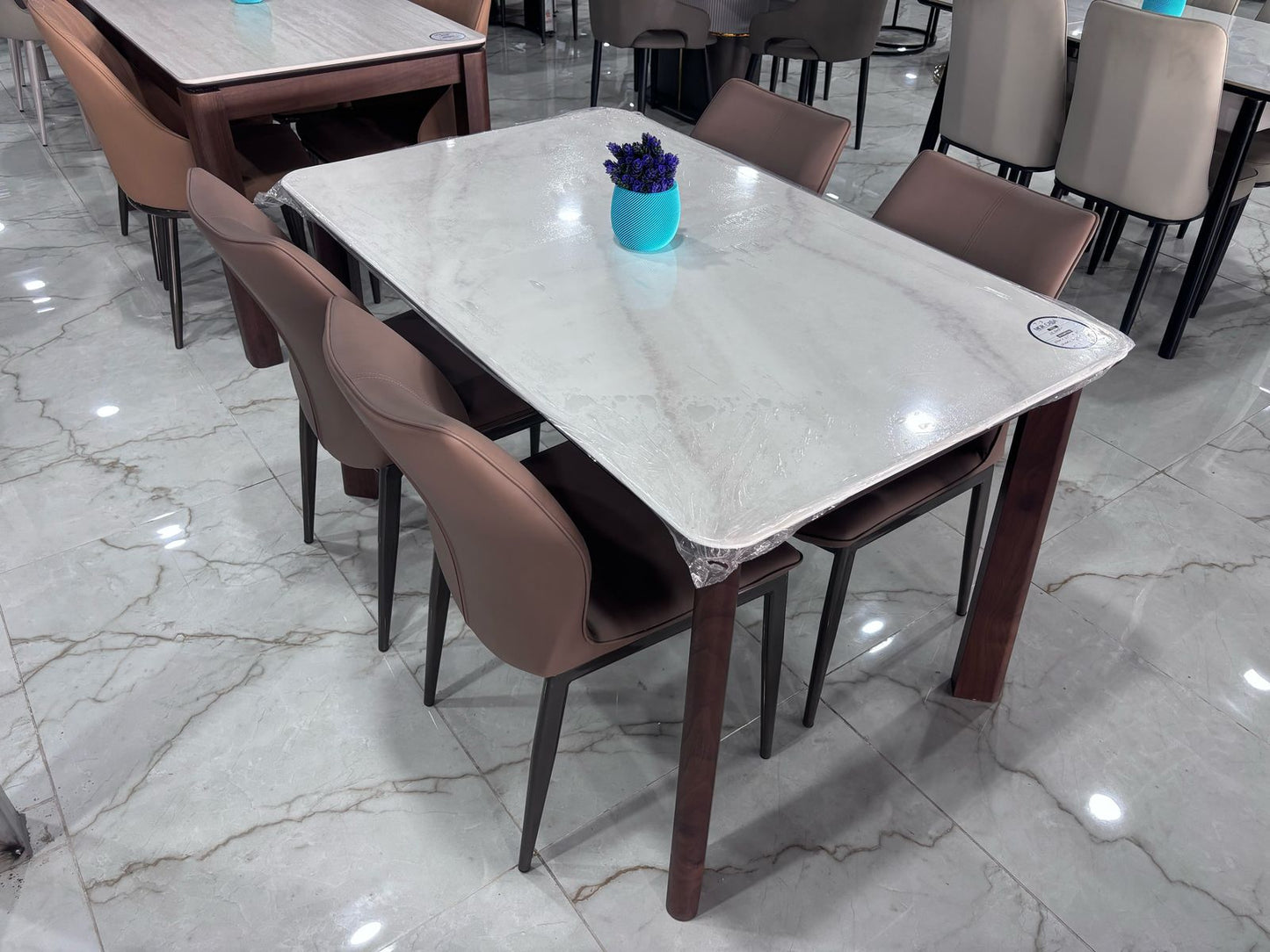 MGR New Four Seater Dining Table Set With Marble Top