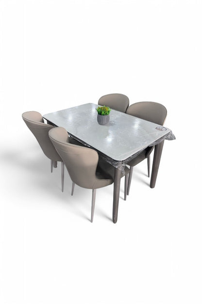 MGR New Ceramic Top Four Seater Dining Table Set