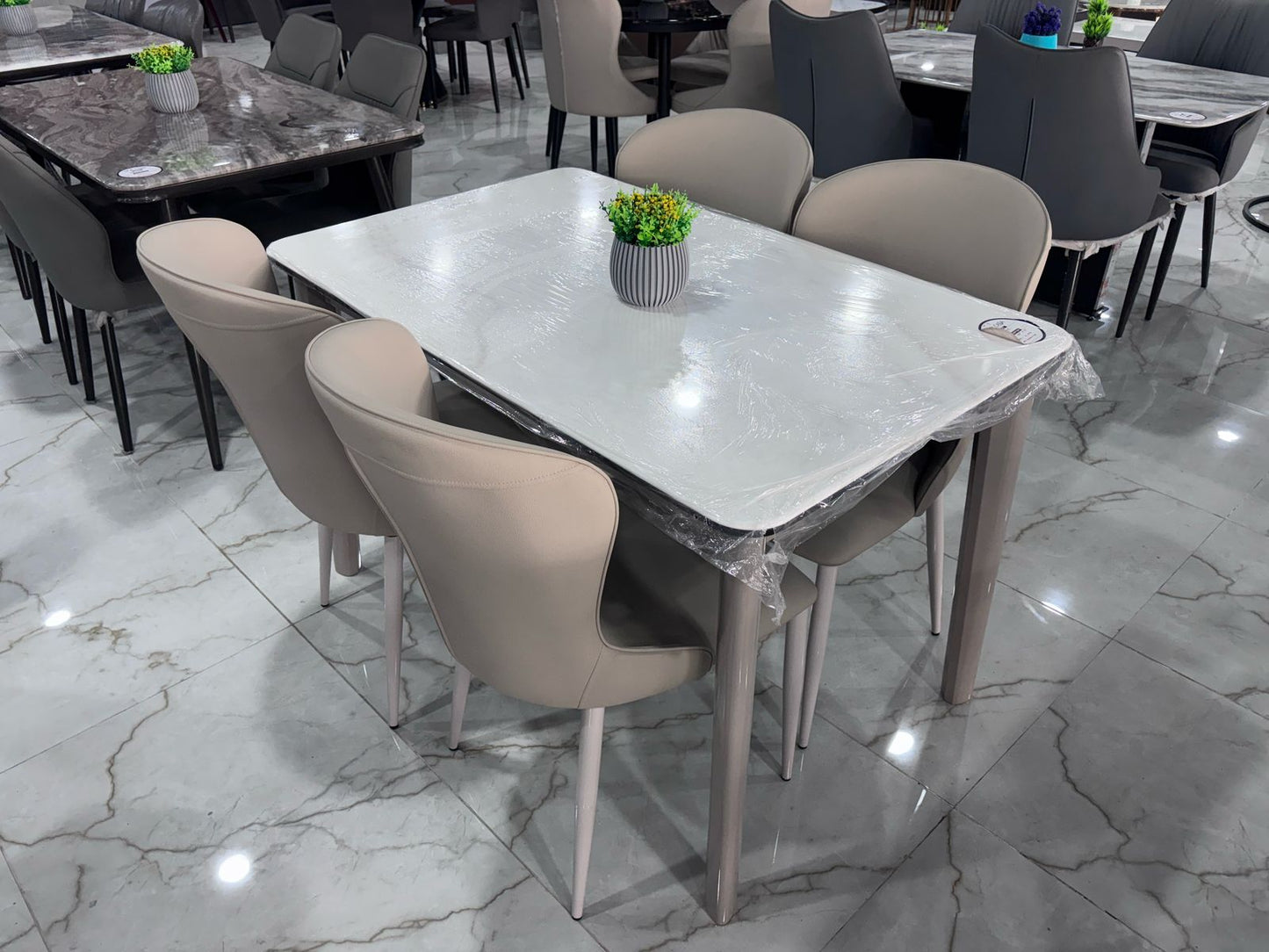 MGR New Ceramic Top Four Seater Dining Table Set