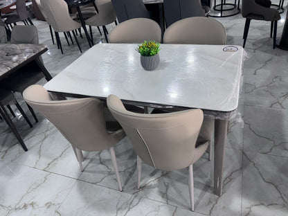 MGR New Ceramic Top Four Seater Dining Table Set