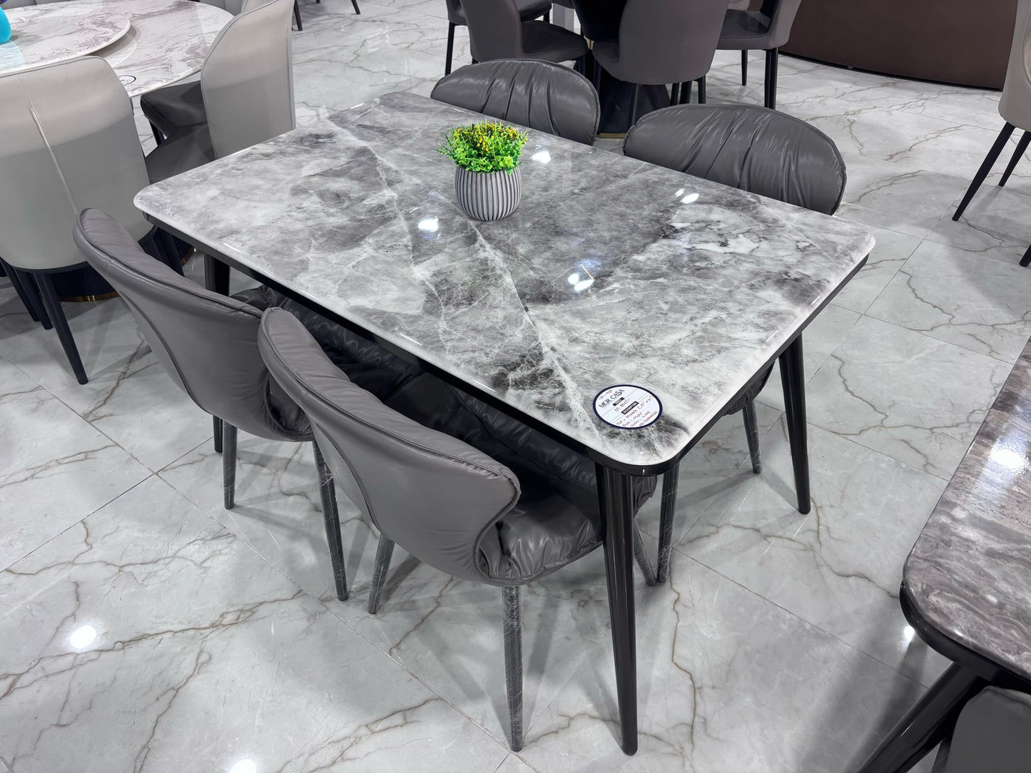 MGR New Four Seater Dining Table Set With Marble Top