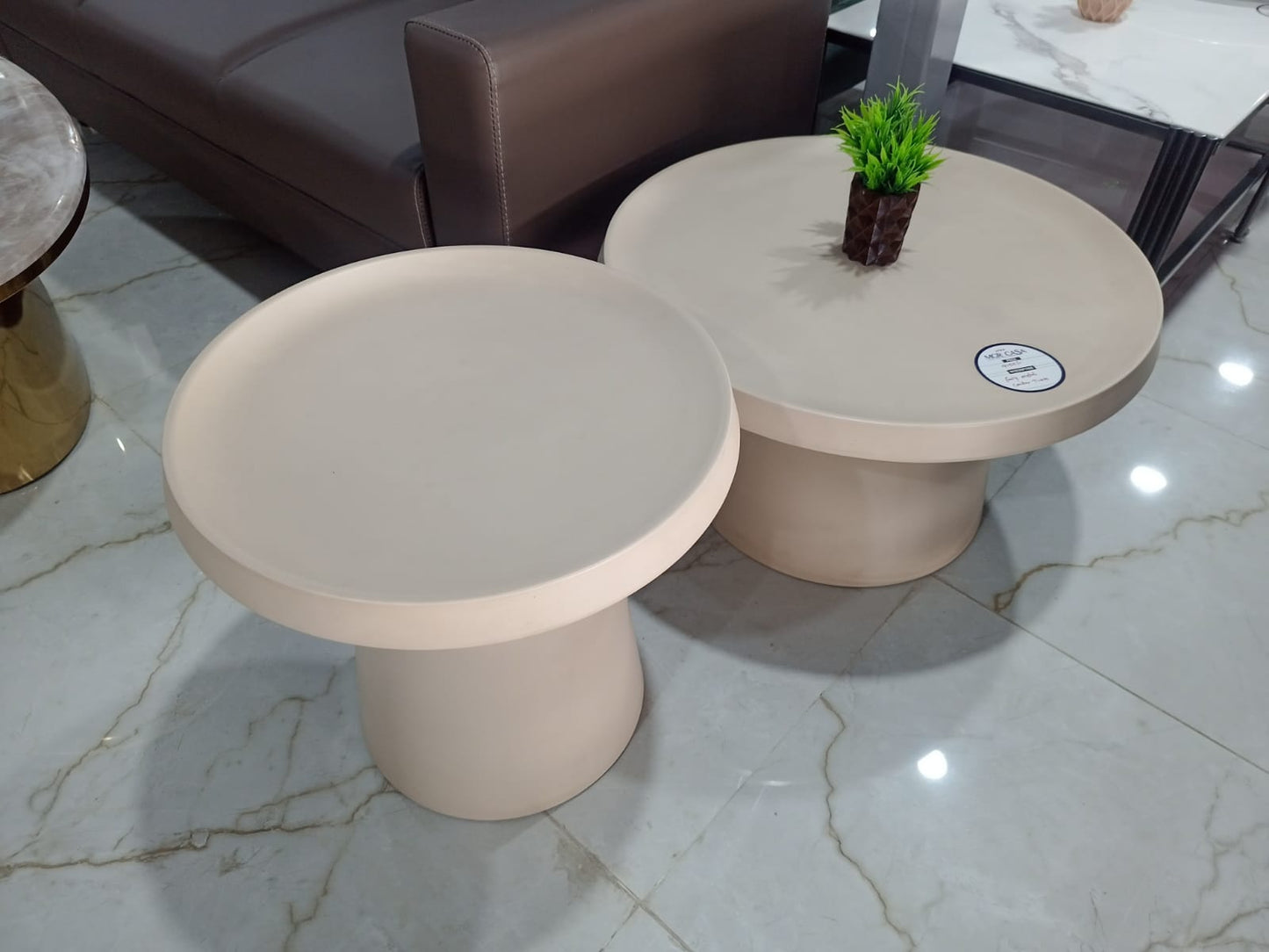 MGR New Fully Metal Body 2 Piece Center Table In Light Brown Colour