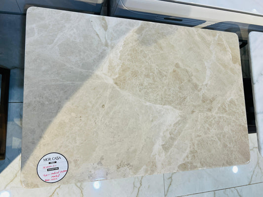 MGR CASA – Modern Square Shape Natural Marble Center Table with Valsadi Saag Wood Base MGRCASA