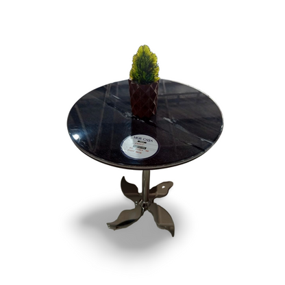 MGR New Marble Top and Stainless Steel Base Corner Table
