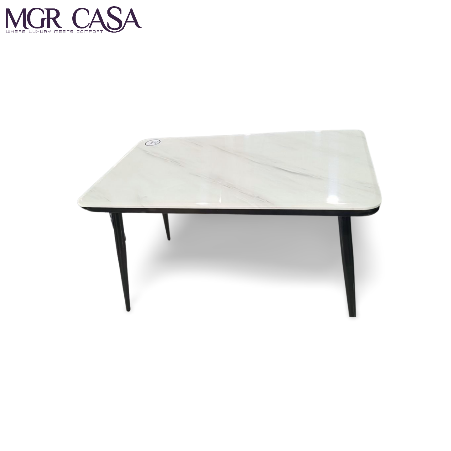 MGR MARBLE TOP METAL BASE 4 SEATER  IMPORTED DINING TABLE SET