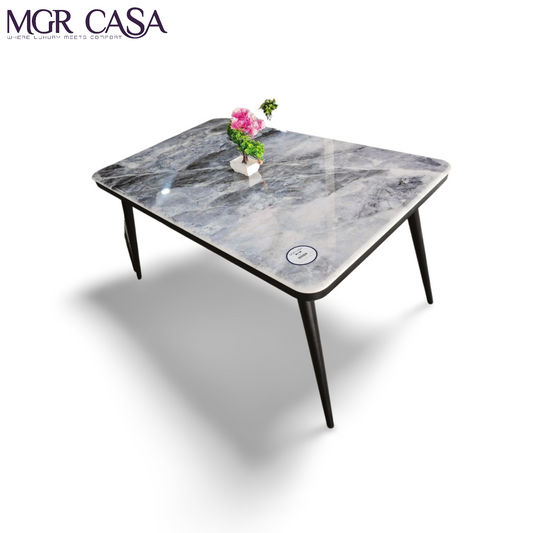 MGR MARBLE TOP METAL BASE 6 SEATER IMPORTED DINNING TABLE
