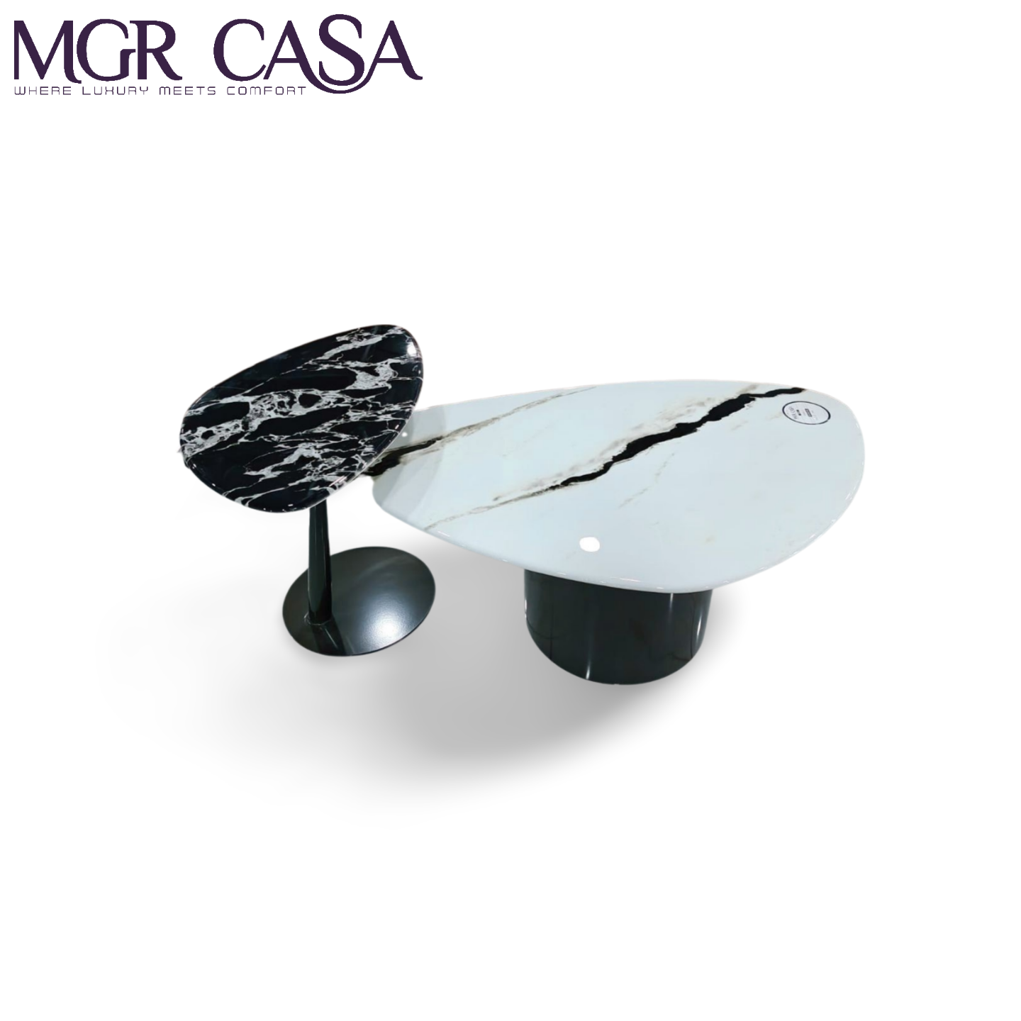 MGR MARBLE TOP METAL BASE, MARBLE TOP METAL BASE TWO PEICE CENTER TABLE SET