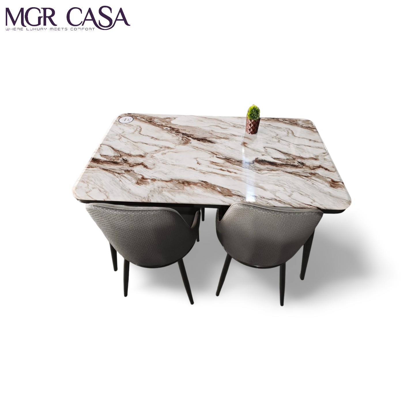 MGR MARBLE TOP METAL BASE 4 SEATER IMPORTED DINNING TABLE