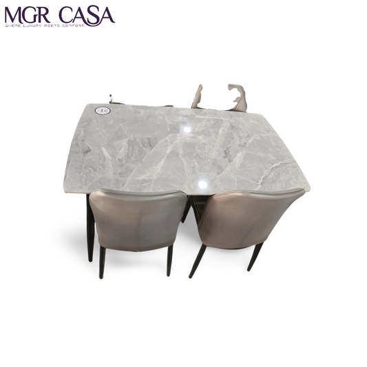 MGR CERAMIC TOP METAL BASE 4 SEATER  IMPORTED DINING TABLE SET