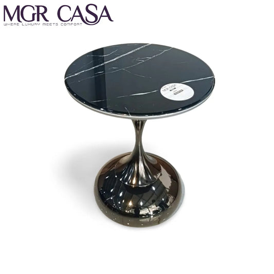 MGR CERAMIC TOP METAL SSPVD BASE BLACK COLOUR CORNER TABLE MGR CASA