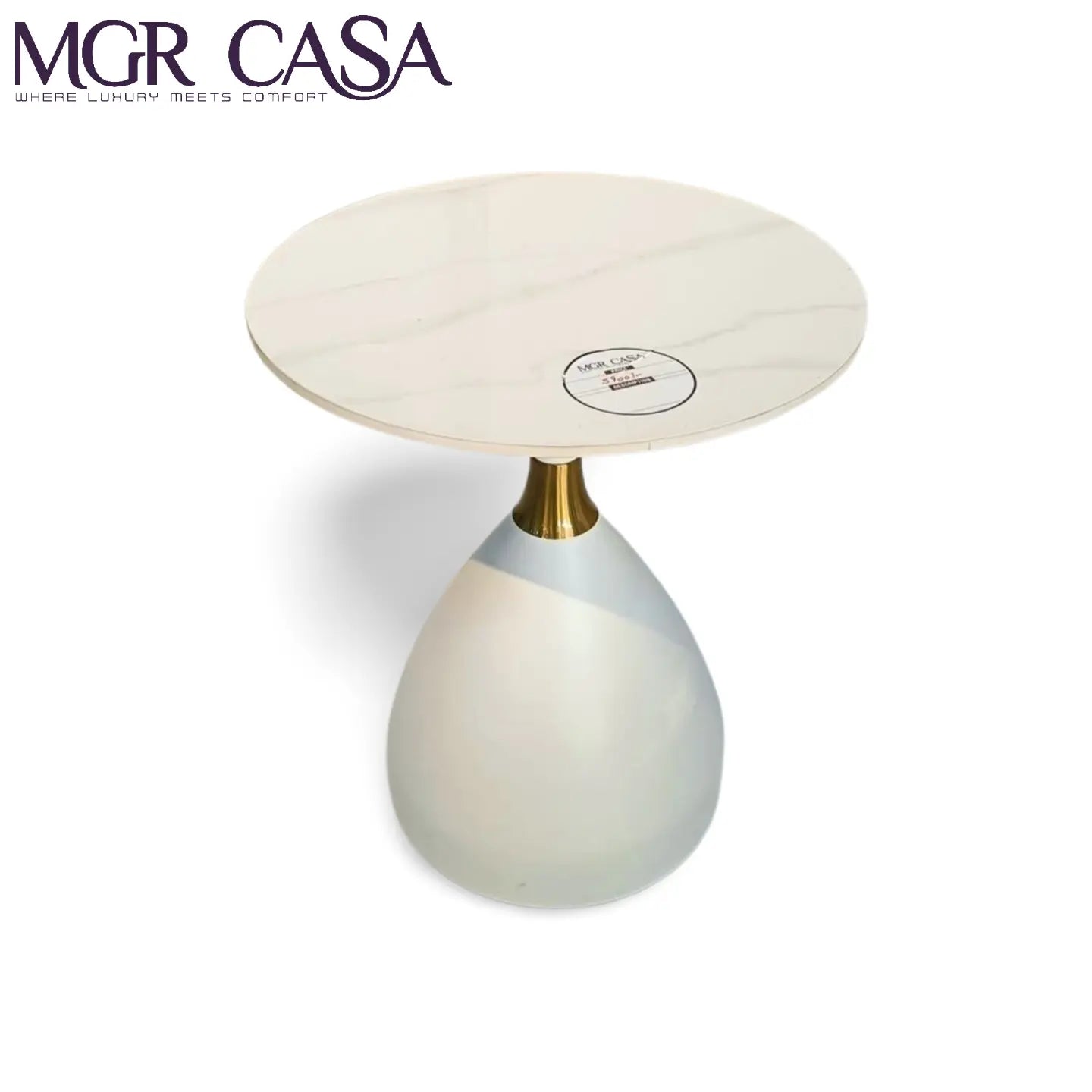 MGR CERAMIC TOP METAL BASE WHITE COLOUR CORNER TABLE MGR CASA