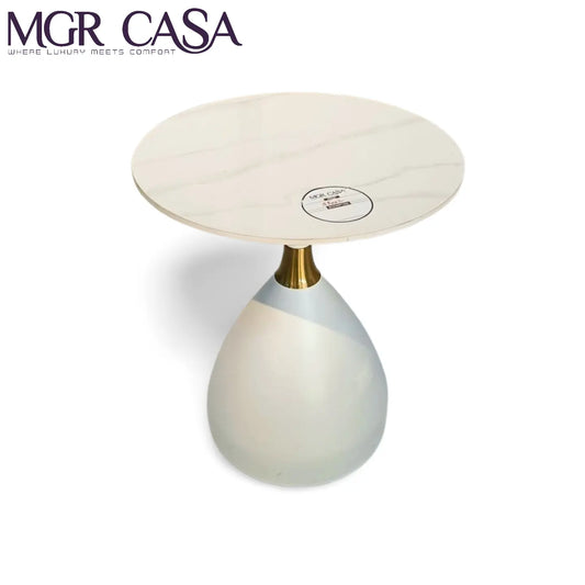 MGR CERAMIC TOP METAL BASE WHITE COLOUR CORNER TABLE MGR CASA