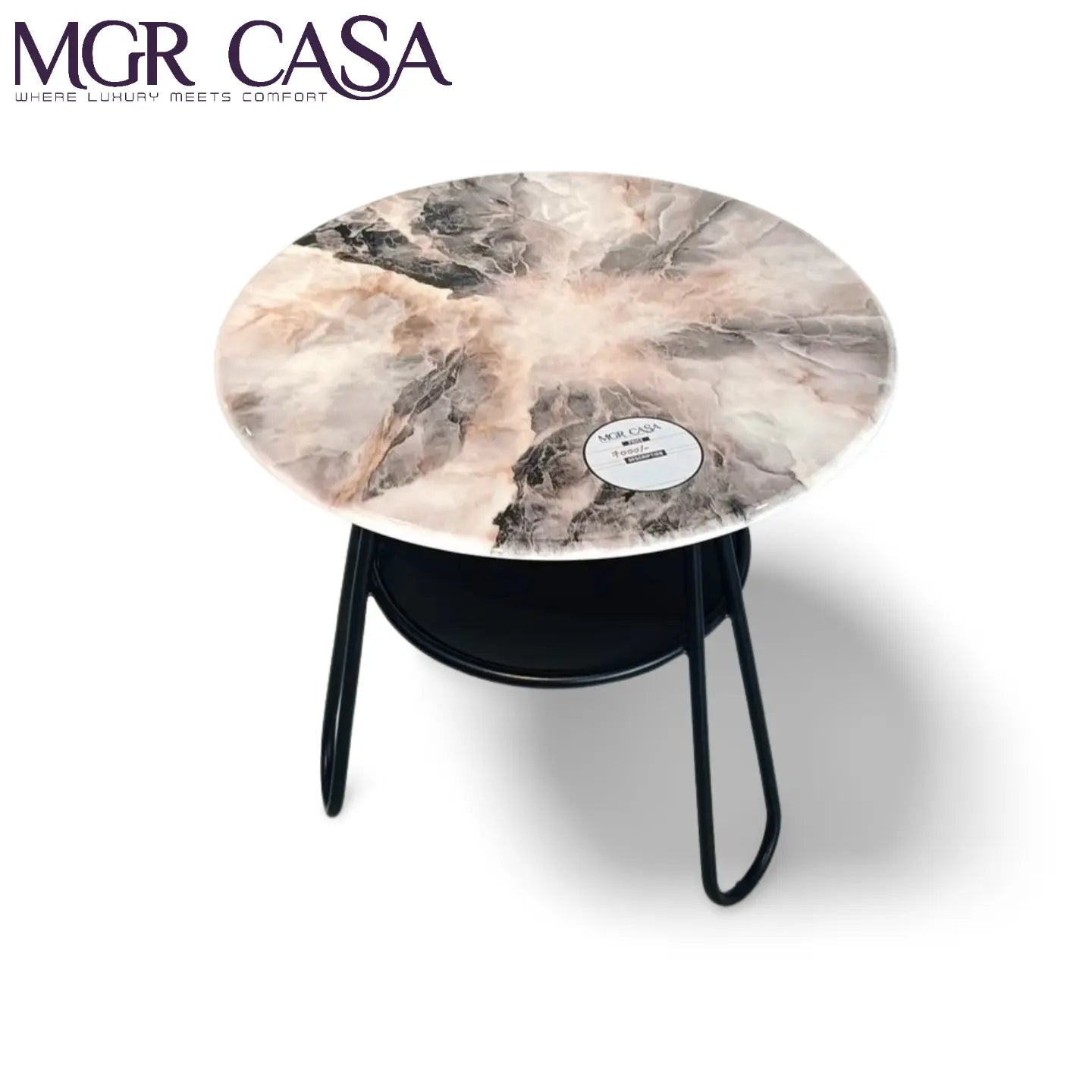 MGR ARTIFICIAL MARBLE TOP METAL BASE CORNER TABLE MGR CASA