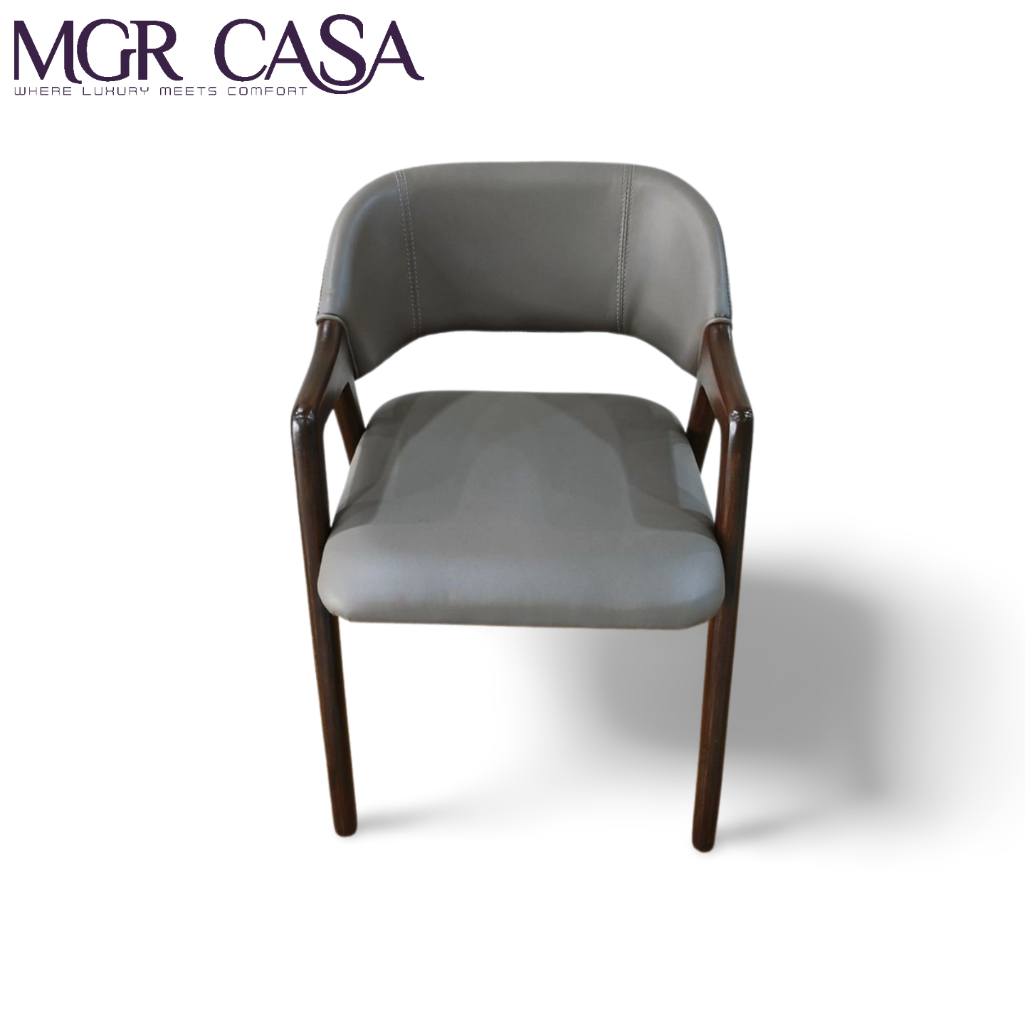 MGR TEAK WOOD FRAME CUSTOMIZABLE ARM REST DINING CHAIR