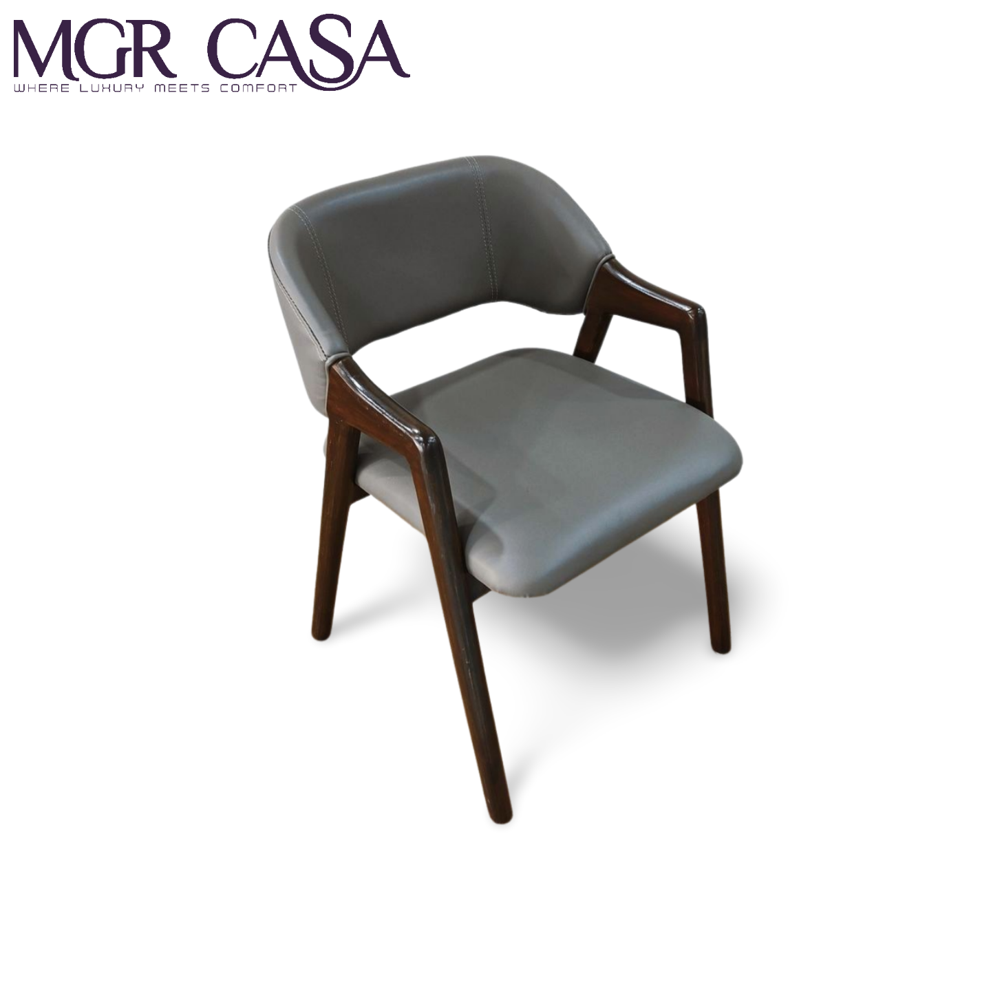 MGR TEAK WOOD FRAME CUSTOMIZABLE ARM REST DINING CHAIR