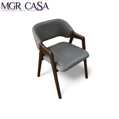 MGR TEAK WOOD FRAME CUSTOMIZABLE ARM REST DINING CHAIR