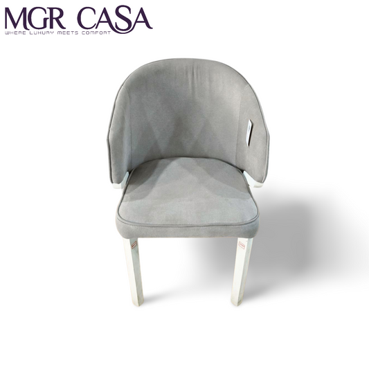 MGR TEAK WOOD FRAME CUSTOMIZABLEARM COVERED DINING CHAIR
