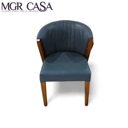 MGR TEAK WOOD FRAME CUSTOMIZABLE SHORT ARMREST DINING CHAIR