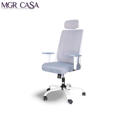 MGR HILITE WHITE HIGH BACK MESH OFFICE CHAIR