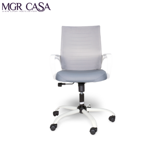 MGR DELTA WHITE-GREY MID-BACK MESH OFFICE CHAIR
