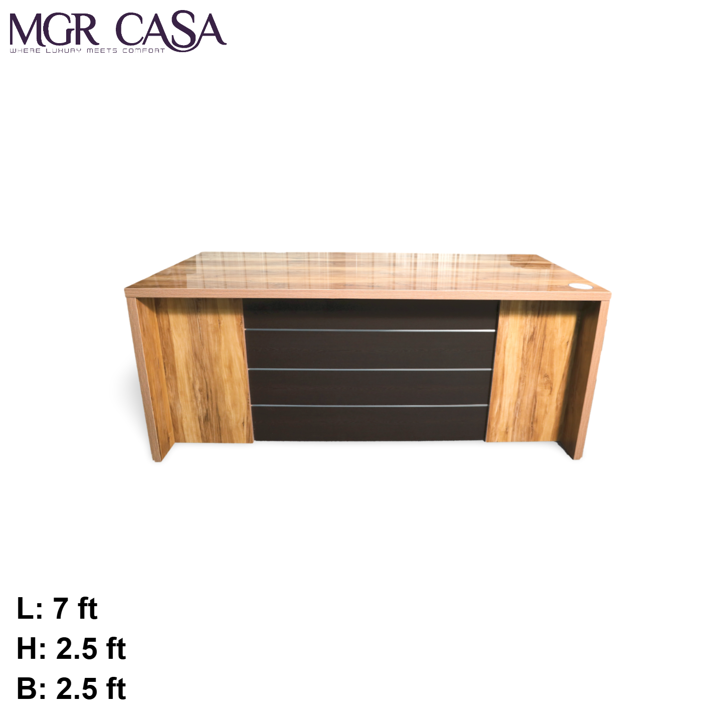 MGR UV COATED ENGINEERING WOOD FRAME SIZE CUSTUMIZABLE L SHAPE OFFICE TABLE