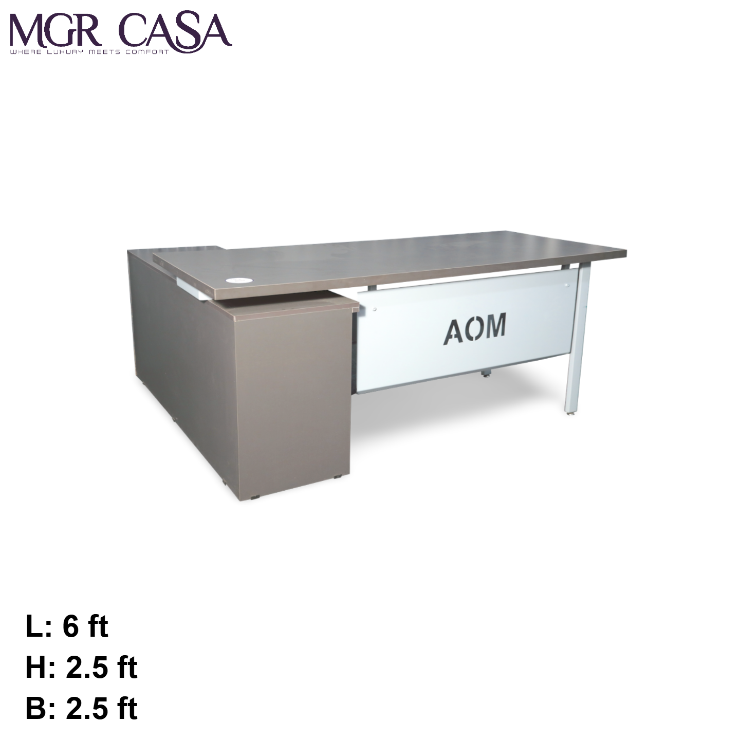 MGR ENGINEERING WOOD TOP, METAL FRAME SIZE CUSTUMIZABLE L SHAPE OFFICE TABLE