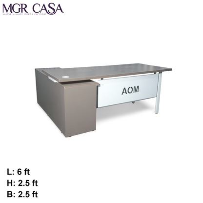 MGR ENGINEERING WOOD TOP, METAL FRAME SIZE CUSTUMIZABLE L SHAPE OFFICE TABLE