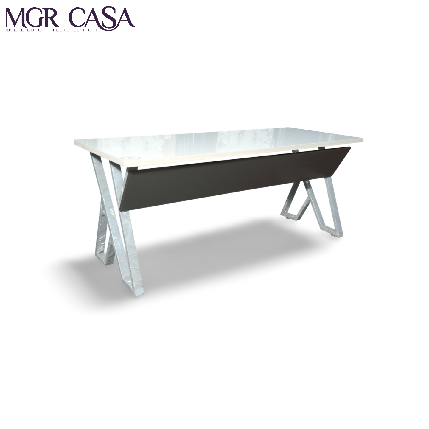 MGR UV COATED ENGINEERING WOOD TOP, METAL FRAME SIZE CUSTUMIZABLE OFFICE TABLE