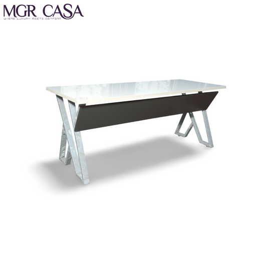 MGR UV COATED ENGINEERING WOOD TOP, METAL FRAME SIZE CUSTUMIZABLE OFFICE TABLE