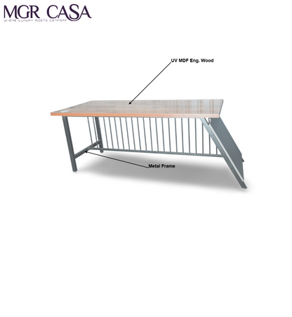 MGR UV COATED ENGINEERING WOOD TOP, METAL FRAME SIZE CUSTUMIZABLE OFFICE TABLE