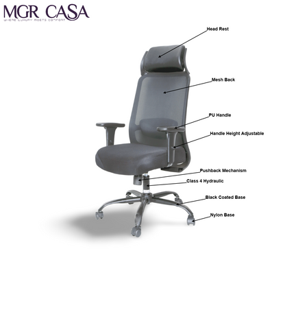 MGR ORION BLACK HIGH BACK MESH OFFICE CHAIR