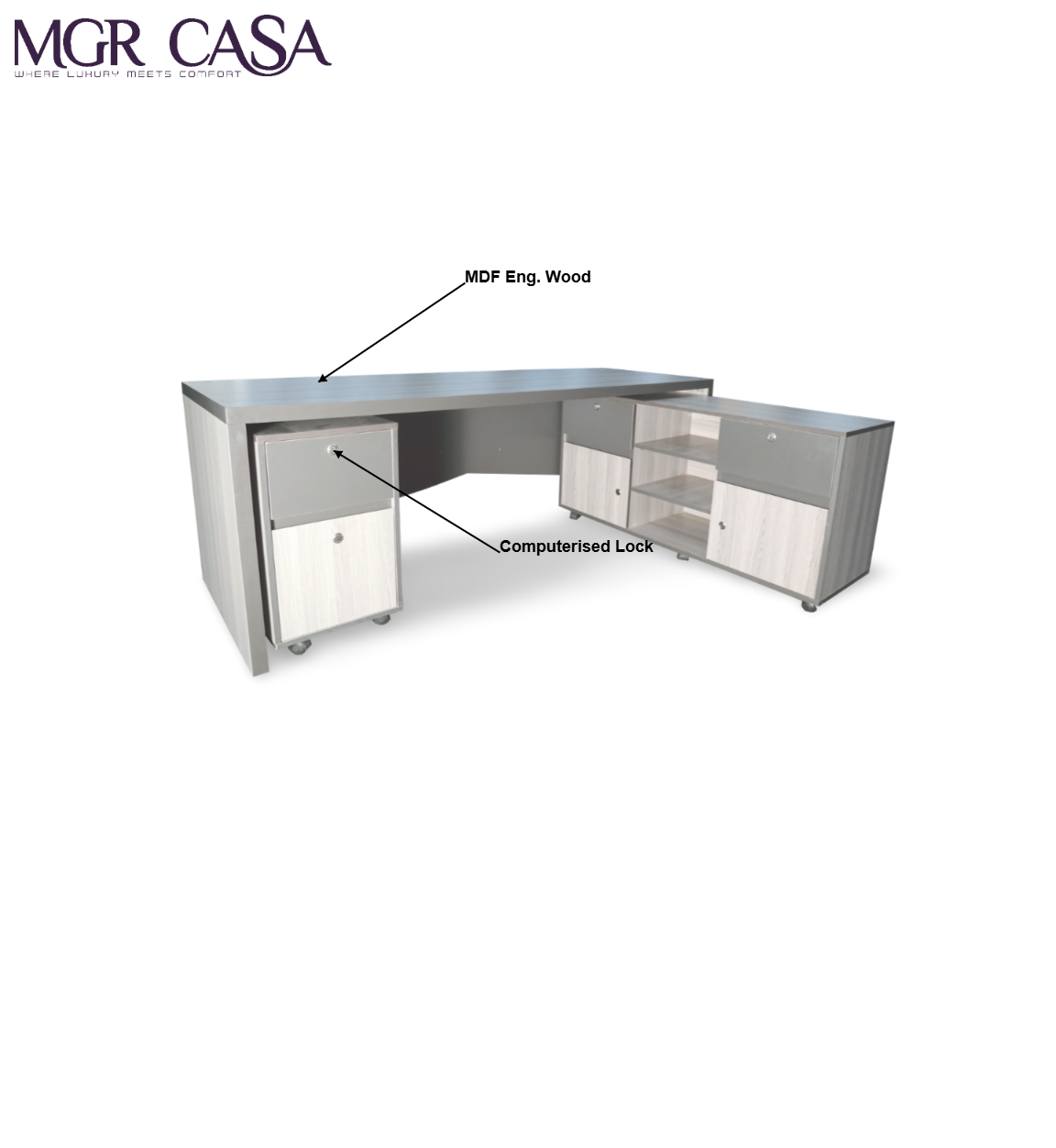 MGR ENGINEERING WOOD SIZE CUSTUMIZABLE L SHAPE OFFICE TABLE