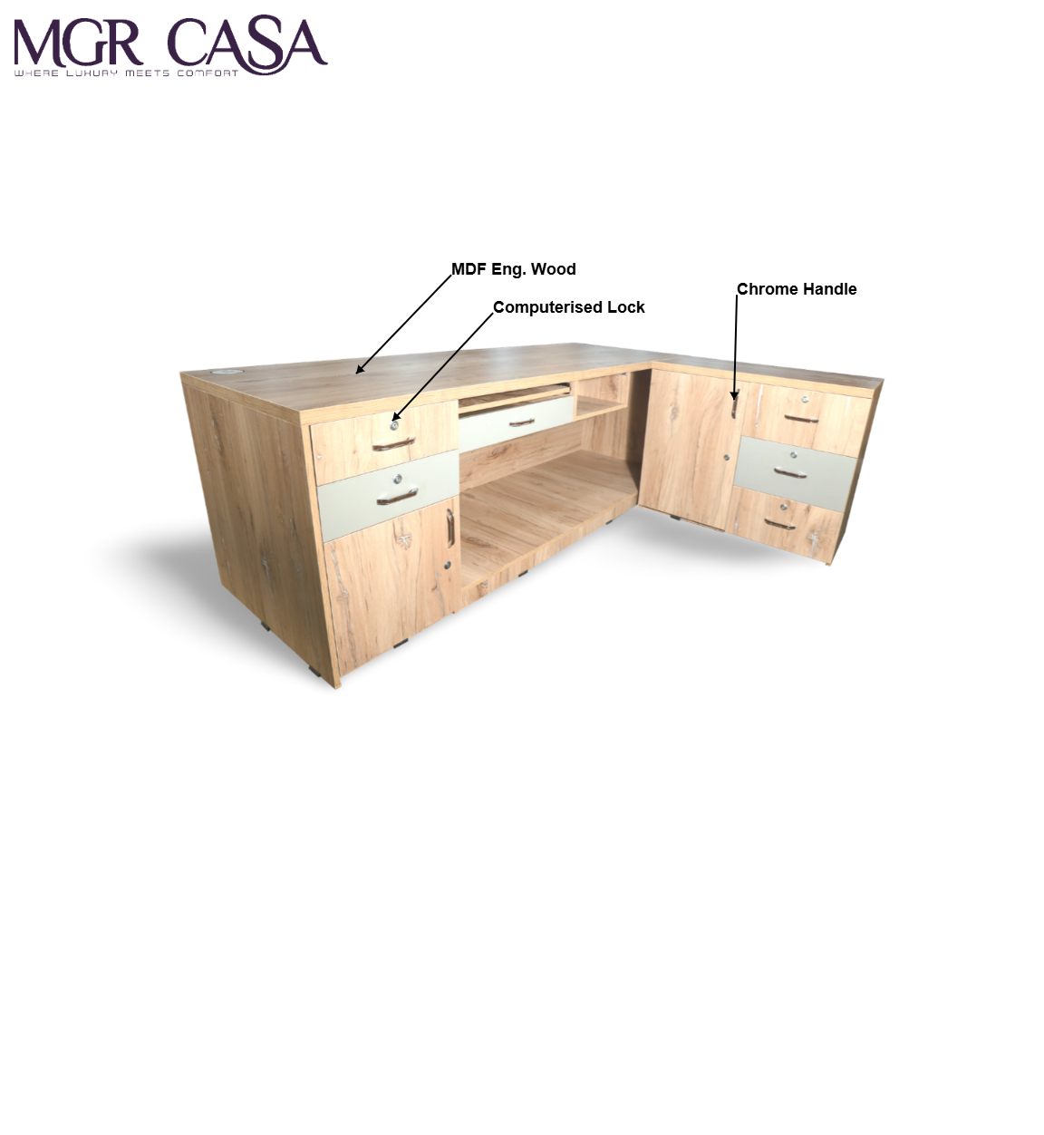 MGR ENGINEERING WOOD SIZE CUSTUMIZABLE L SHAPE OFFICE TABLE