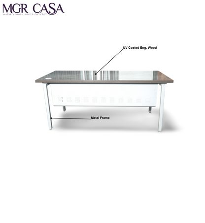 MGR UV COATED ENGINEERING WOOD TOP, METAL FRAME SIZE CUSTUMIZABLE OFFICE TABLE